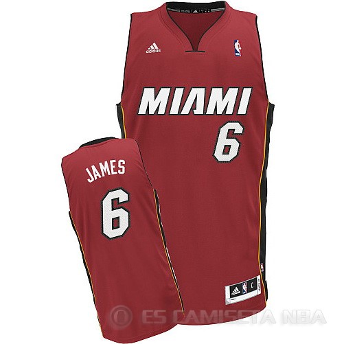 Camiseta James #6 Miami Heat Rojo - Haga un click en la imagen para cerrar